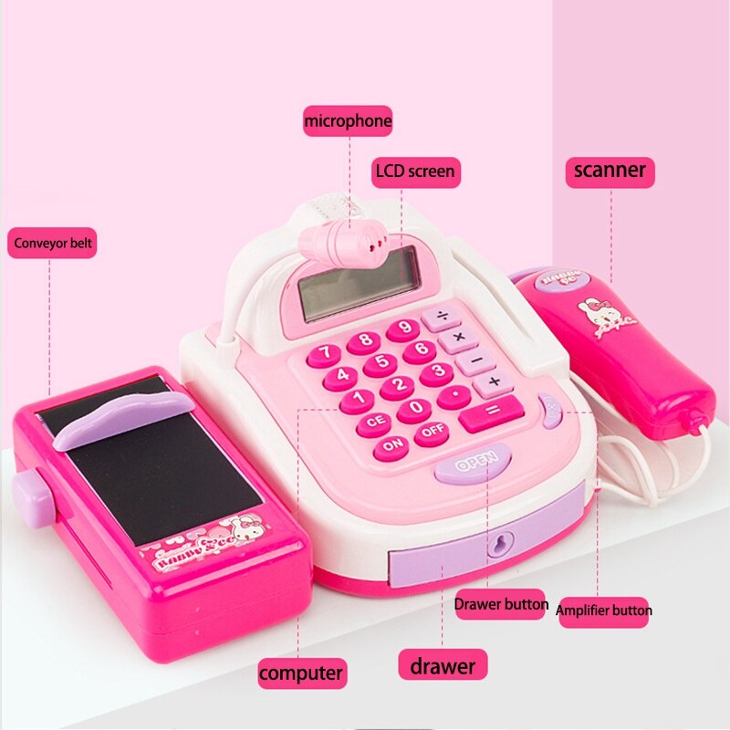 mini Simulato Supermercato guardare Contatore Gioco di Ruolo Cassiere Registratore di cassa impostato Bambini Giochi Di Imitazione Primi Giocattoli Educativi