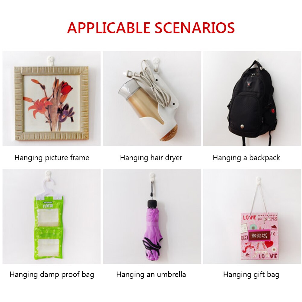 Wall Picture Hooks Heavy Frame Strong Nail Fixing Kit Nail Hook Plastic Painting Photo Frame Mirror Hanging Hanger for kitchen