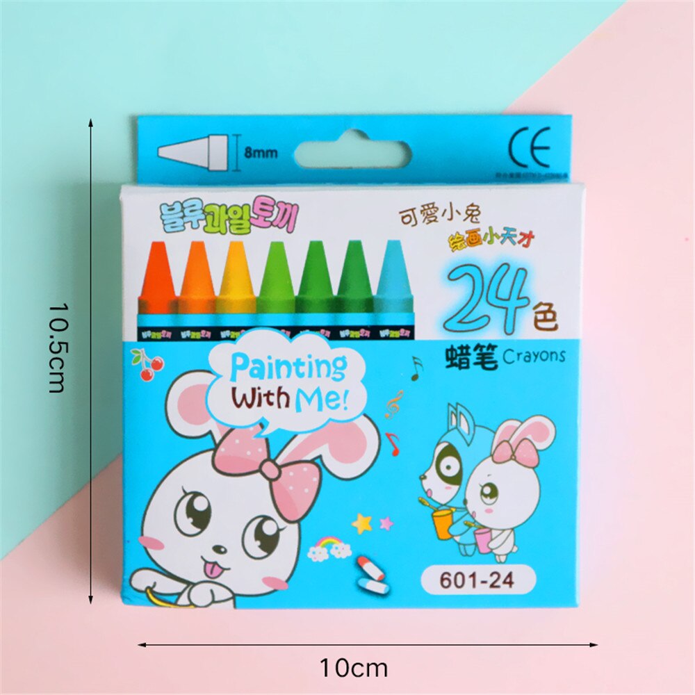 Crayones de cera no tóxicos para niños, pluma de Graffiti para pintar, dibujar, plumas en colores Pastel, subrayadores, suministros de arte para niños, 8/12/24 colores: 24 colors blue
