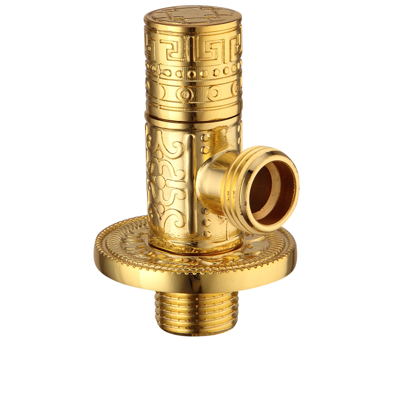 Kraan Vervangende Onderdelen 1/2 &quot;x 1/2&quot; Luxe Gouden Messing Badkamer Hoekstopkraan Beluchtingskraan Wc Vullen Driehoek Kleppen JF-862K