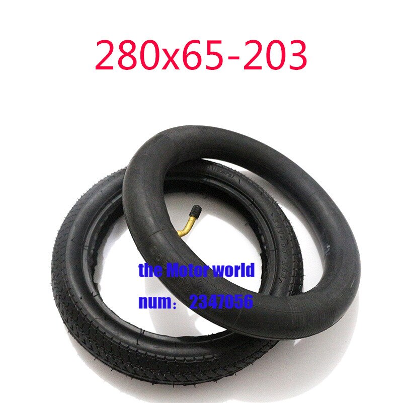 HEIBTENY Kinderwagen Reifen & Schlauch 280X65-203 - Gummi, Schwarz, Robuster Außenreifen & Innenschlauch