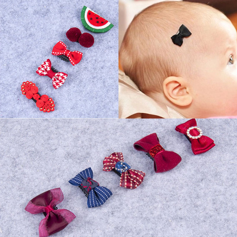 5pcs/set Lovely Baby Girl Bowknot Hairpins Kids Hair Clips Barrettes Cute BB Clips Newborn Headwear Hair Accessories for Girls