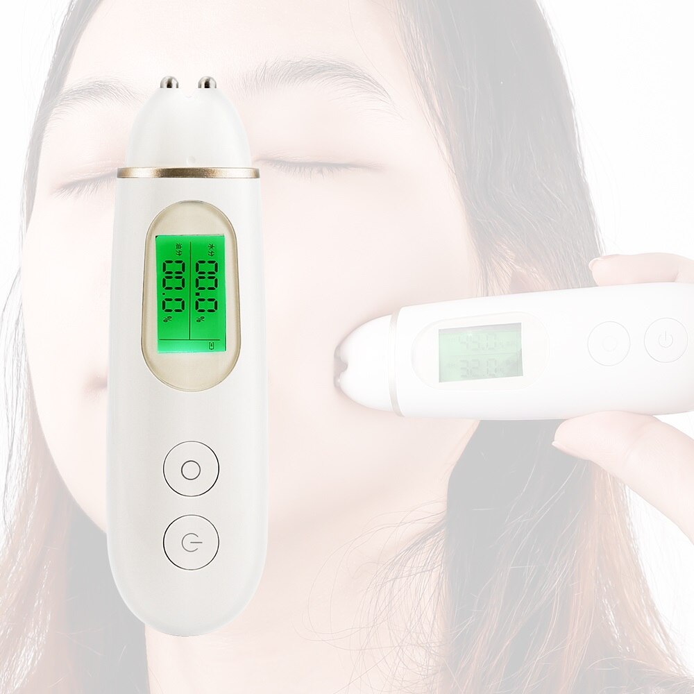 Skin Moisture Tester Digital Display Facial Skin Oil Elasticity White Analyzer Detect Fluorescent Agent USB Recharge Lady Beauty