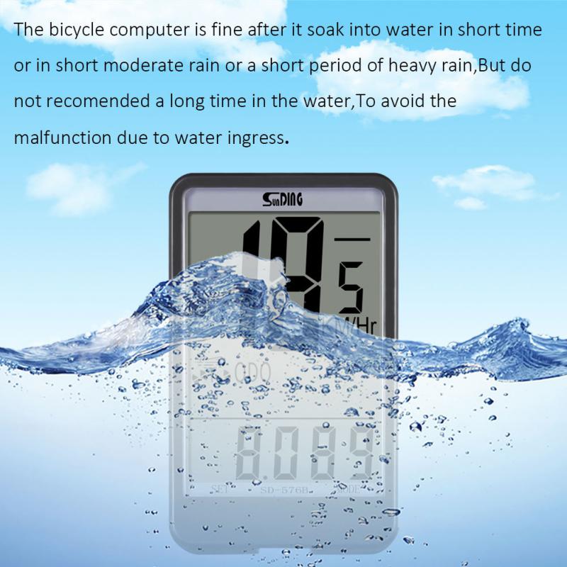 Large Screen Luminous Speedometer Gps Bike Counter 576B SUNDING Bicycle Computer Cable Odometer Stopwatch Bicycle Accessories
