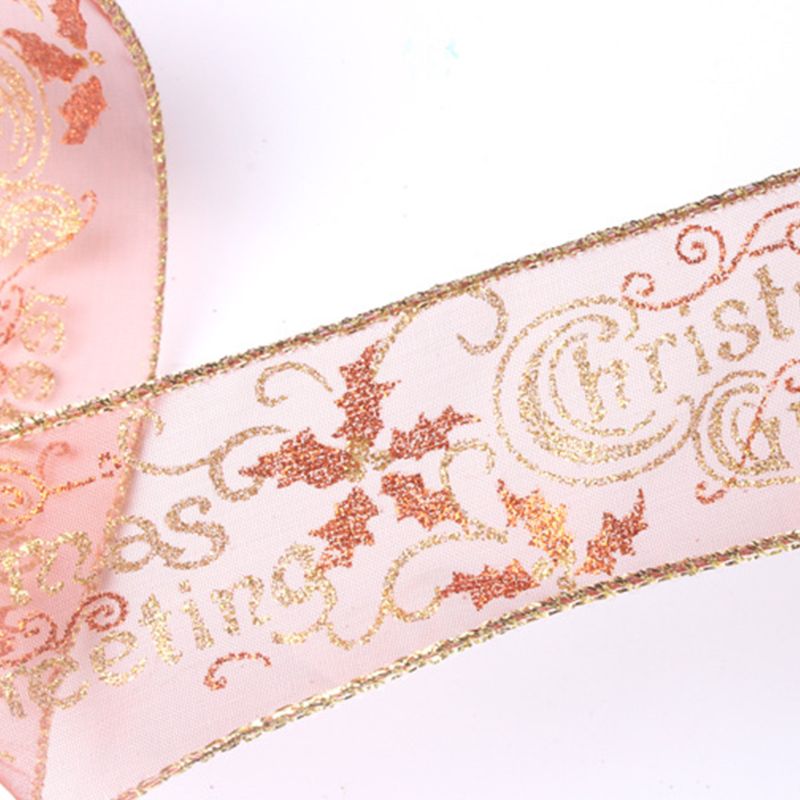 5cm breedtes 2m lengtes kerstdecoratieve linten poeder satijnen lint ambachtelijke linten kerstboomversiering strikken maken