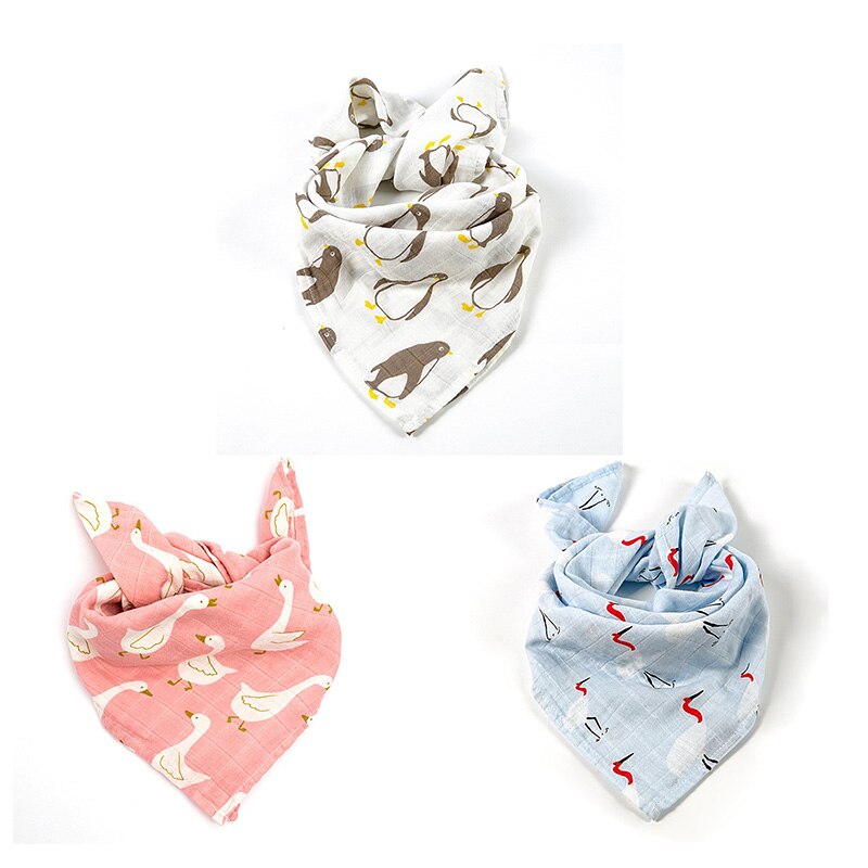 Baby Burp Doeken 3 stks/partij Biologisch katoen gaas Mousseline activiteit baby bib bandana Baby Slabbetjes zachte ademend Pasgeborenen Handdoek sjaal: H
