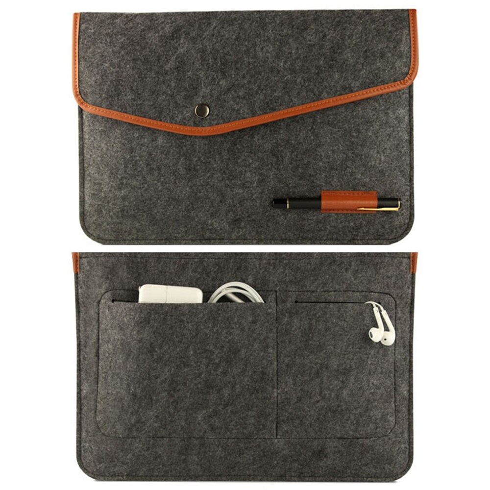 Notebook laptop uldfilt ærmetaske til macbook air 11 " 13 " 15 "beskyttelsesetui computer taske laptop taske liner taske: Default Title