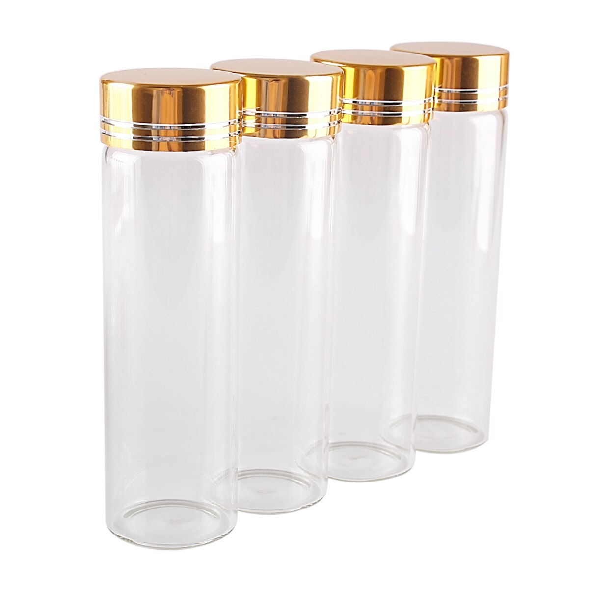 5pcs 50ml 30*100mm Spice Jars Glass bottle with Golden Caps Glass vessels Potion bottles Perfume Bottle for Wedding favors