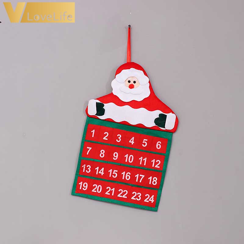 Jul adventskalender tomte snögubbe hängande julkalender dörr vägg fönster juldekoration jul