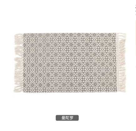 Kilim tapis moderne à rayures | Tapis de salon 100% coton, tapis géométrique indien, noir blanc, contemporain, style nordique de bohémien: C / 60X90CM