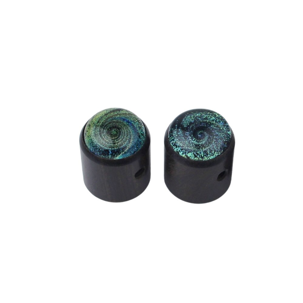 GUYKER Ebenholz Potentiometer Knopf sternenklar Himmel Oberfläche Innen Durchmesser 6MM für Gitarre Bass Zubehör: 2 Stck