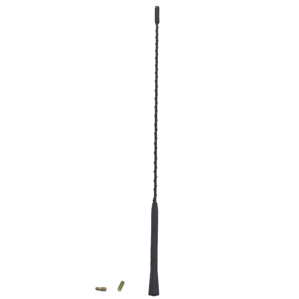 Antenne de voiture en métal véritable | Mât universel noir de 16 pouces à visser court