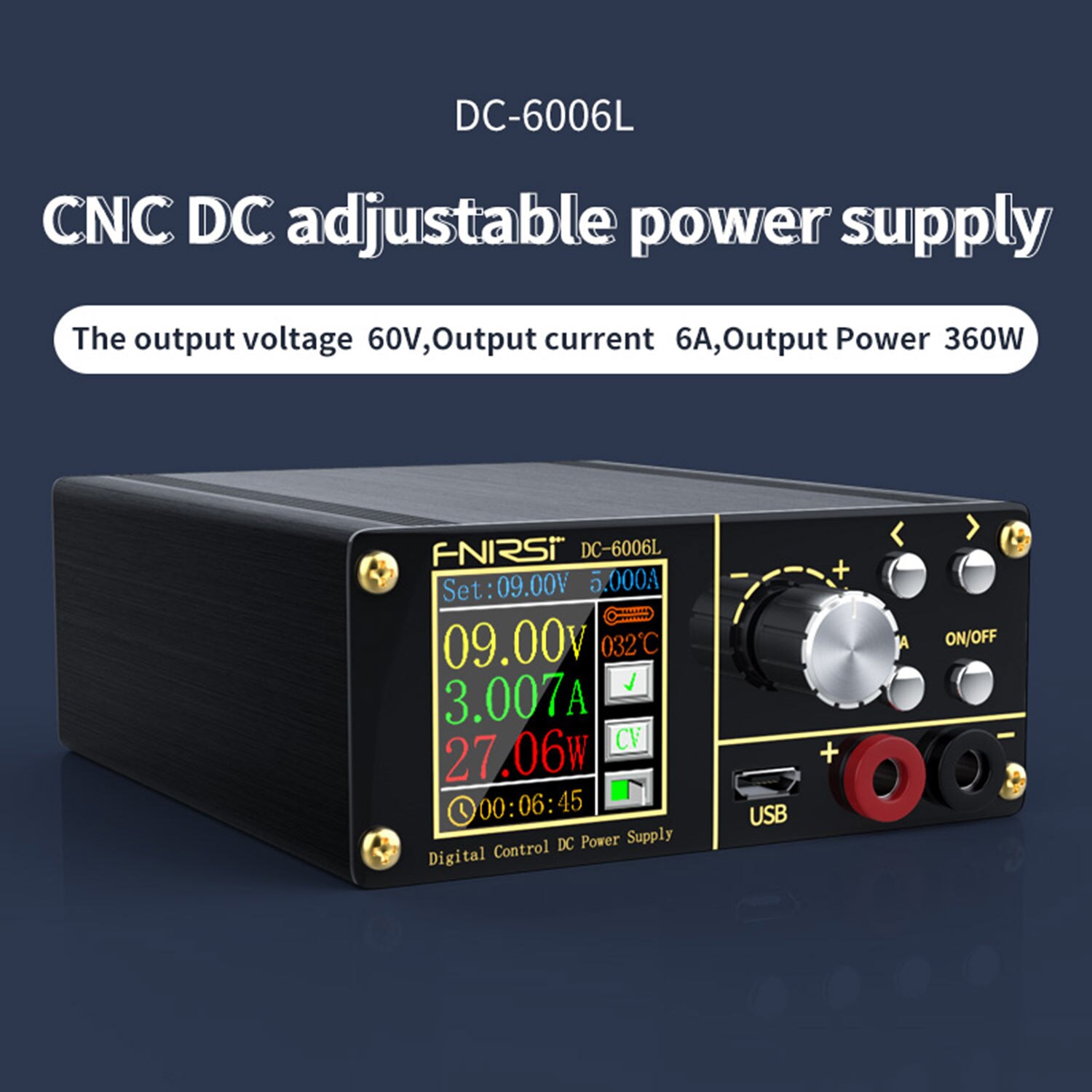 Fnirsi Dc6006l PD 80W Desktop Micro Power Supply DC-DC Voltage Current Power Supply Stepdown Voltage Converter Voltmeter DC6006L