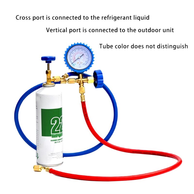 R22, Kit de herramientas de adición de fluoruro de aire acondicionado refrigerante, medidor de Gas fresco común de freón para aire acondicionado de coche