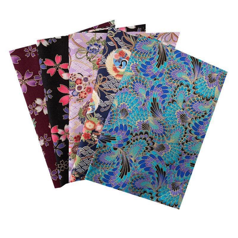 Japanischen Gedruckt Baumwolle Patchwork Tuch einstellen Bronzing NäHenne Quilten Stoffe Blumen- DIY Handgemachte Gesicht Maske Zubehör 20x25cm