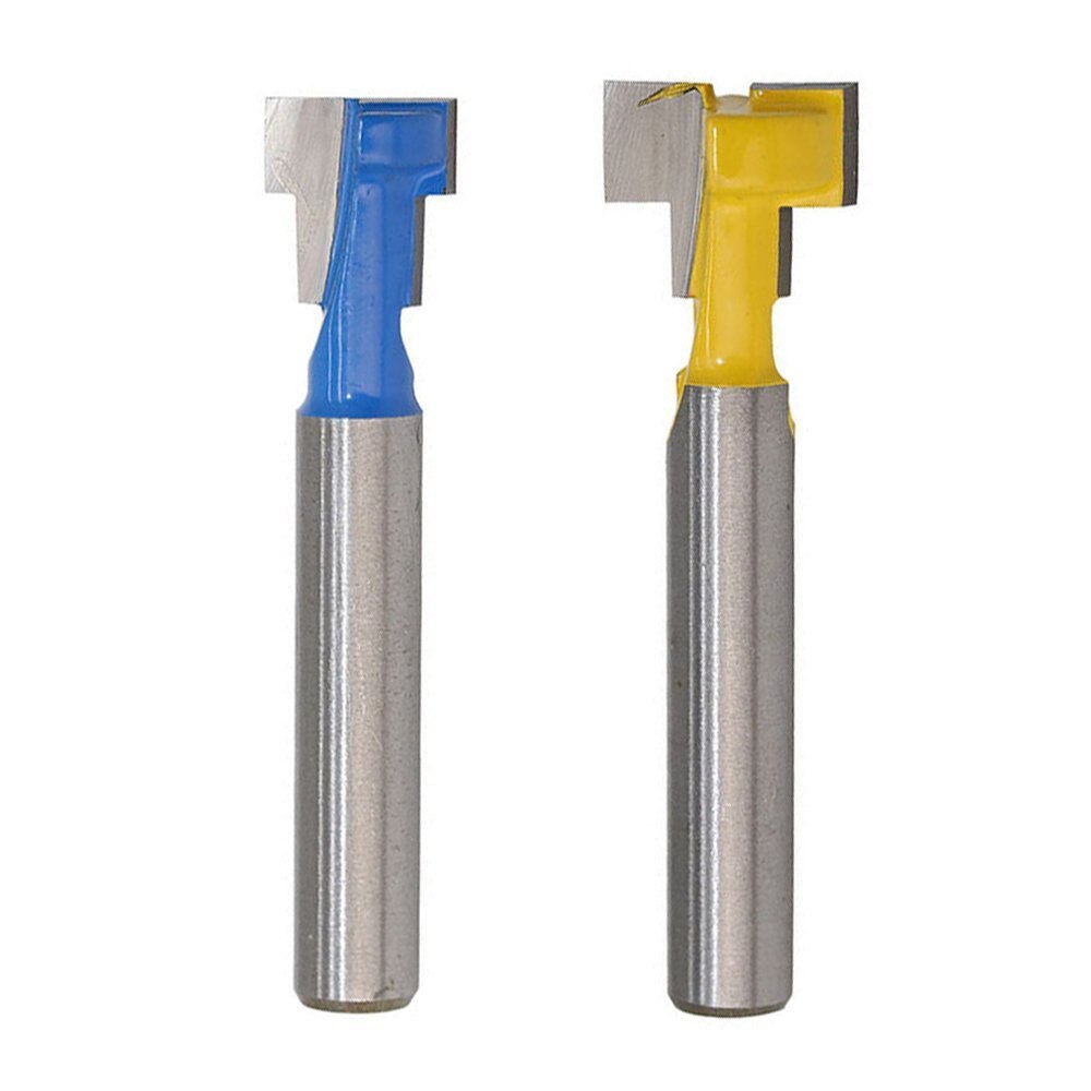 Cortador de ranura en T de mango de 1/4 pulgadas, cortador de carpintería con mango de acero de 3/8 y 1/2 pulgadas de longitud, herramientas eléctricas,