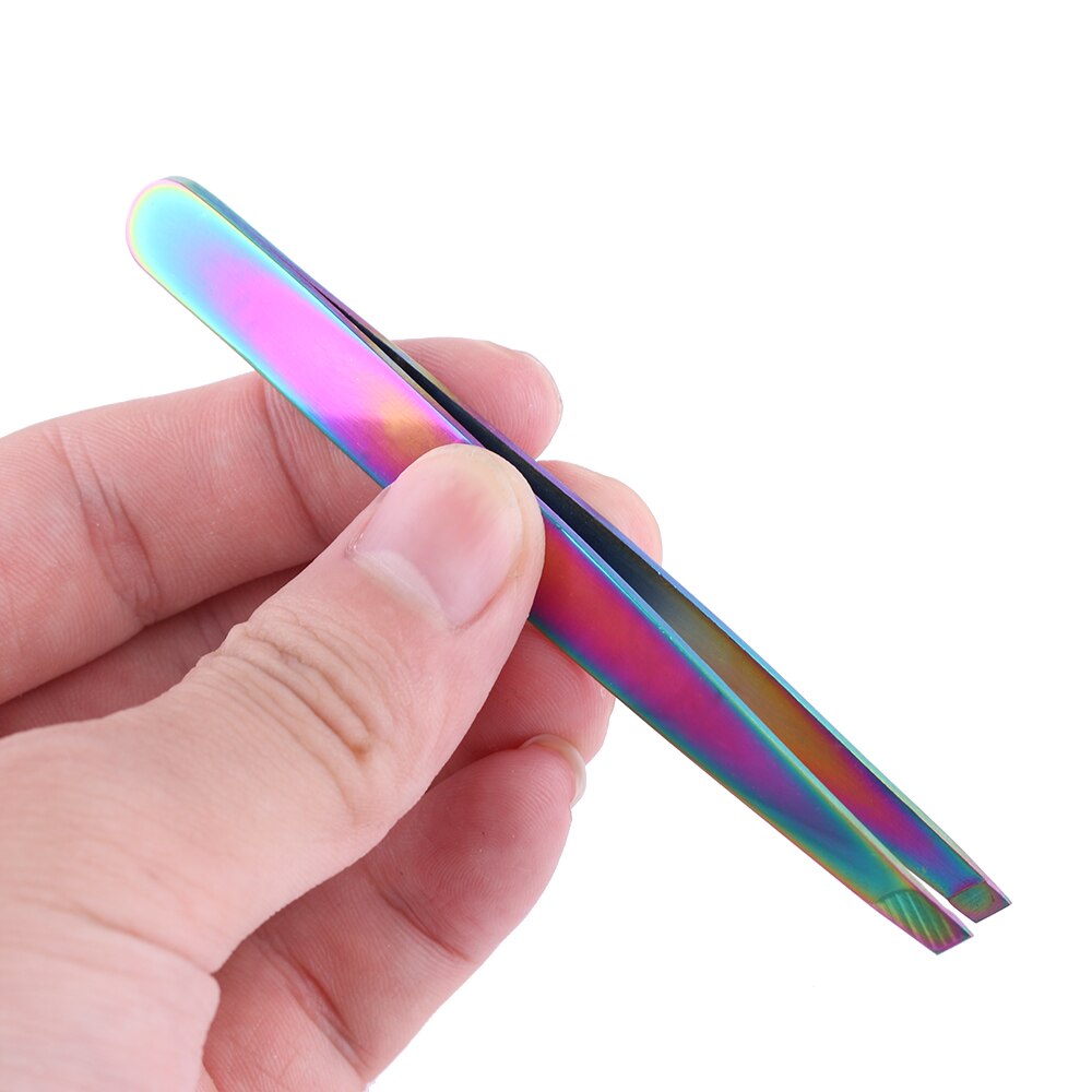 1PC Angled Slanted Eyebrow Tweezers Stainless Steel Face Hair Removal Eye Brow Trimmer Eyelash Clip Cosmetic Beauty Makeup Tool