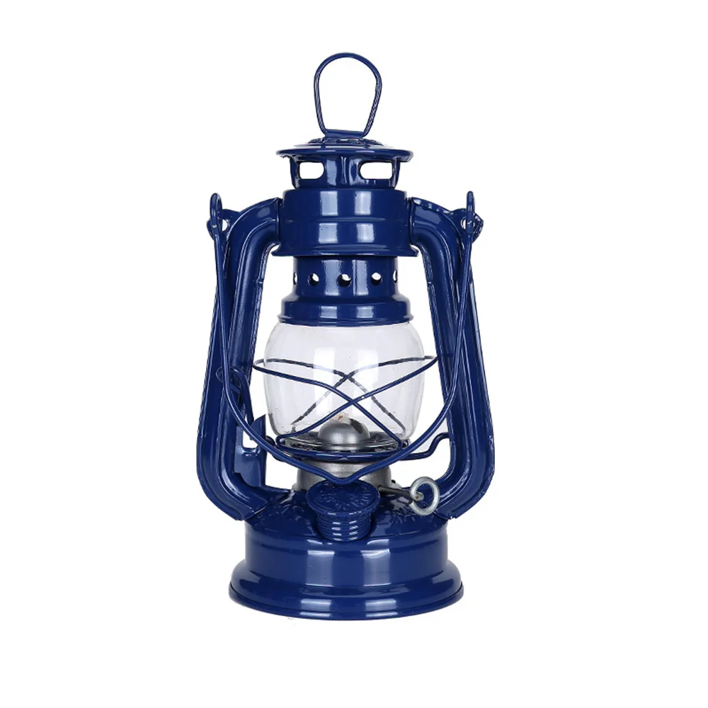 Linterna de queroseno de Metal, linterna Vintage para quemar aceite, lámparas de mesa de huracanes con mango para acampar, hogar y Patio: Blanco