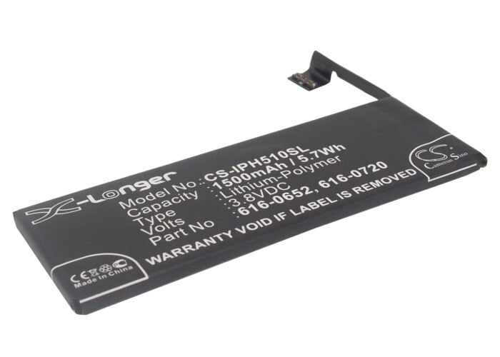 Oppgradering for iphone 5s batteri  a1234,a1457,a1516,a1518,a1528,a1529,a1530,a1533