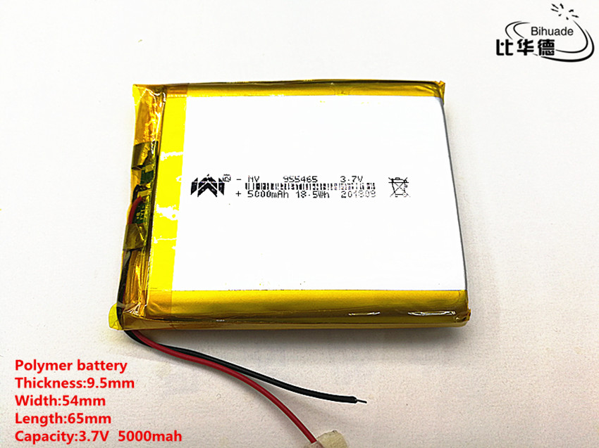 1pcs/lot 3.7V,5000mAH,[955465] PLIB; polymer lithium ion battery / Li-ion battery for tablet pc,power bank,E BOOK;