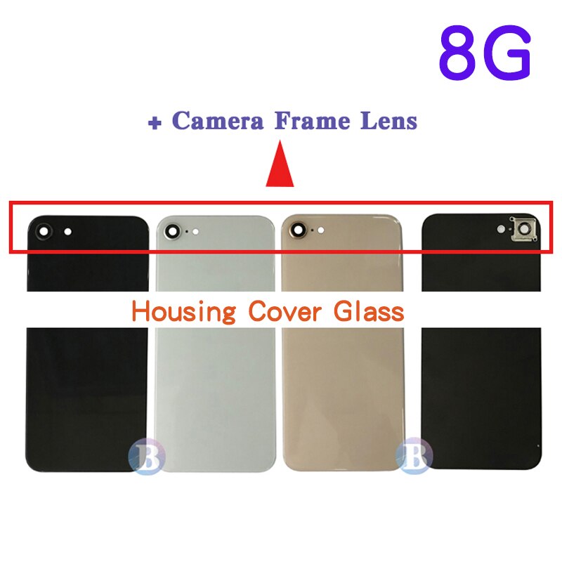 Achterkant van glas voor iphone 8 plus 8g x achterkant behuizing glas batterijklepje achterklep zonder lens of met cameralens