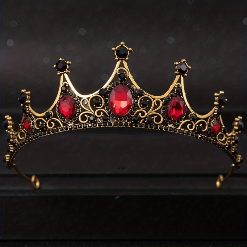 Barokke Kristallen Tiara's En Kronen Strass Prom Diadeem Kroon Tiara Voor Vrouwen Bruid Bruids Bruiloft Haaraccessoires Sieraden: Imitation Rhodium Plated