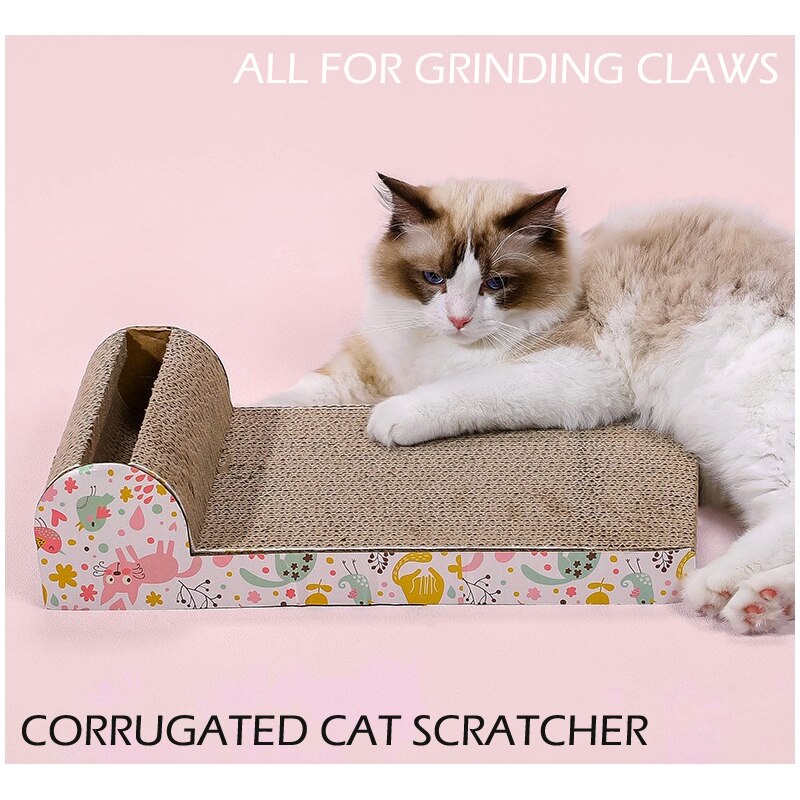 Large Cat Scraper Pet Products Kitten Scratching Protector Grind Claws High Density Corrugated Material Pierce Cat Paws