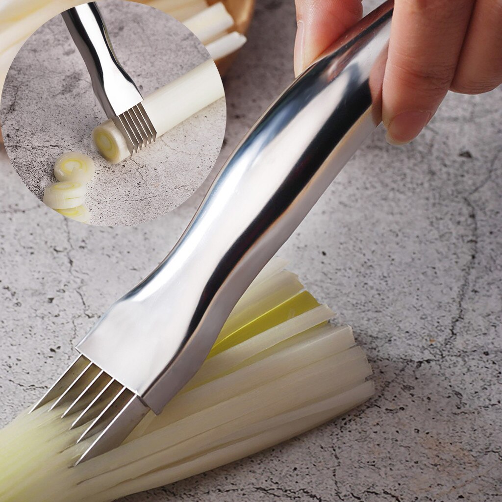 3 # Rvs Gehakte Groene Ui Keuken Tool Slice Bestek Groentensnijder Sharp Scallion Cutter Shred Koken Gereedschap