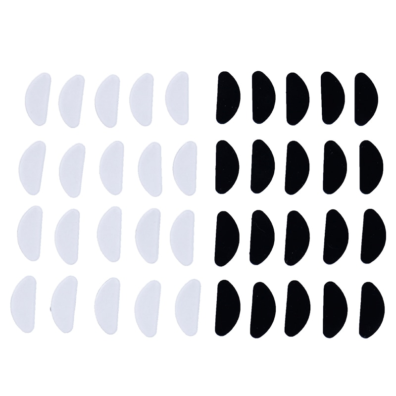 5 par briller næsepuder selvklæbende silikone næsepuder skridsikre hvide tynde næsepuder til briller solbriller briller 19*8*1mm