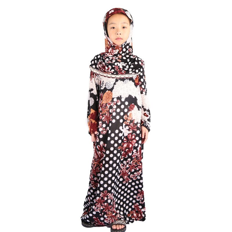 Ropa islámica Abaya para niñas y niños, Hijab, vestido musulmán para rezar, caftán, Túnica de Dubái de Ramadán
