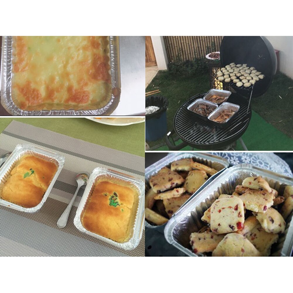 10/50pcs Disposable BBQ Drip Pans Aluminum Foil Grease Drip Pans Recyclable Grill Catch Tray For Weber Outdoor Supplies