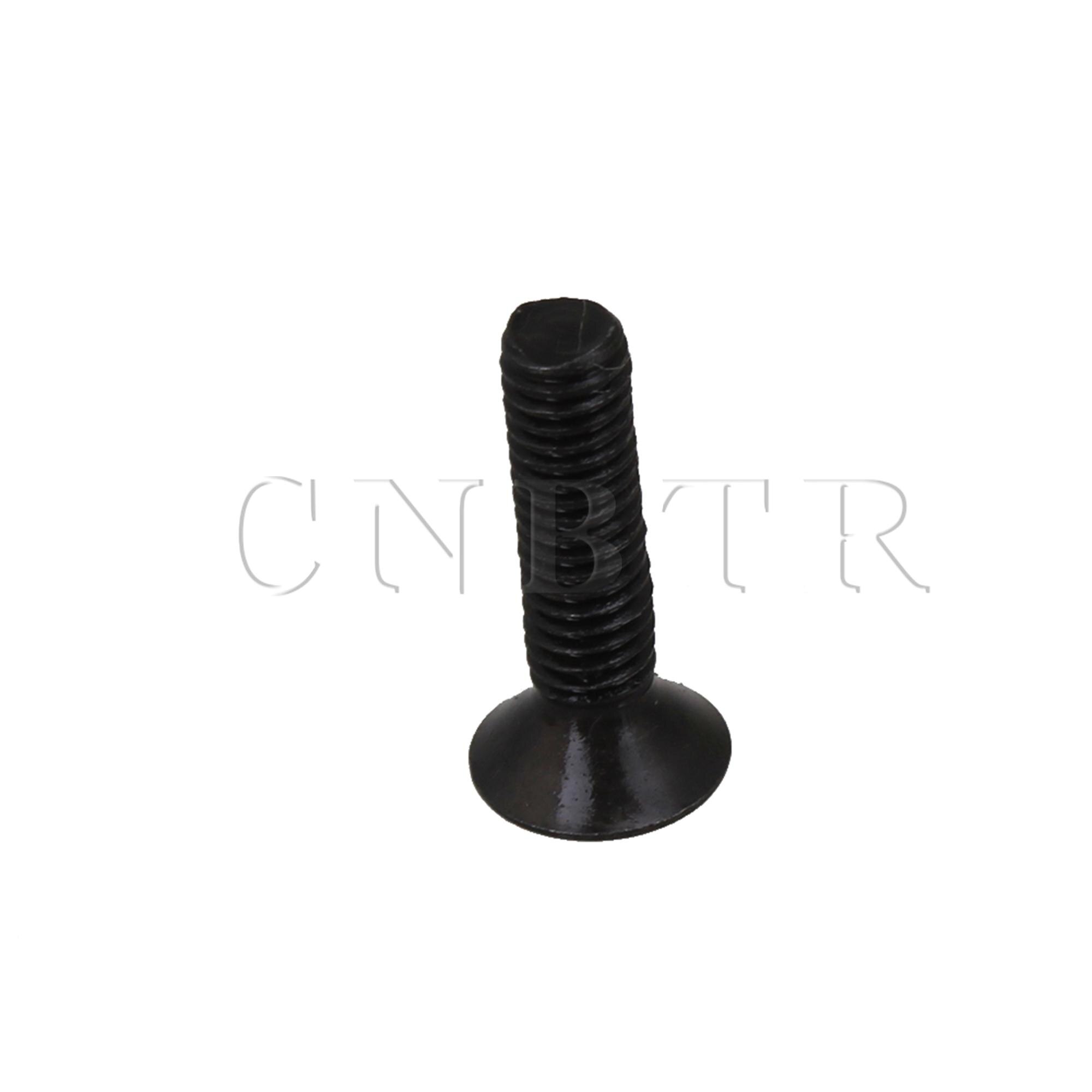CNBTR 100Pcs Alloy Steel Flat Head Hex Socket Screw Bolts Black M3x0.47Inch