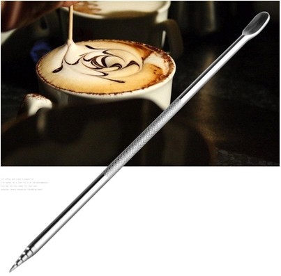Kaffe latte cappuccino blomst pin stipa diy fancy kaffe værktøjer krans nål rustfrit stål udskåret stick art pen