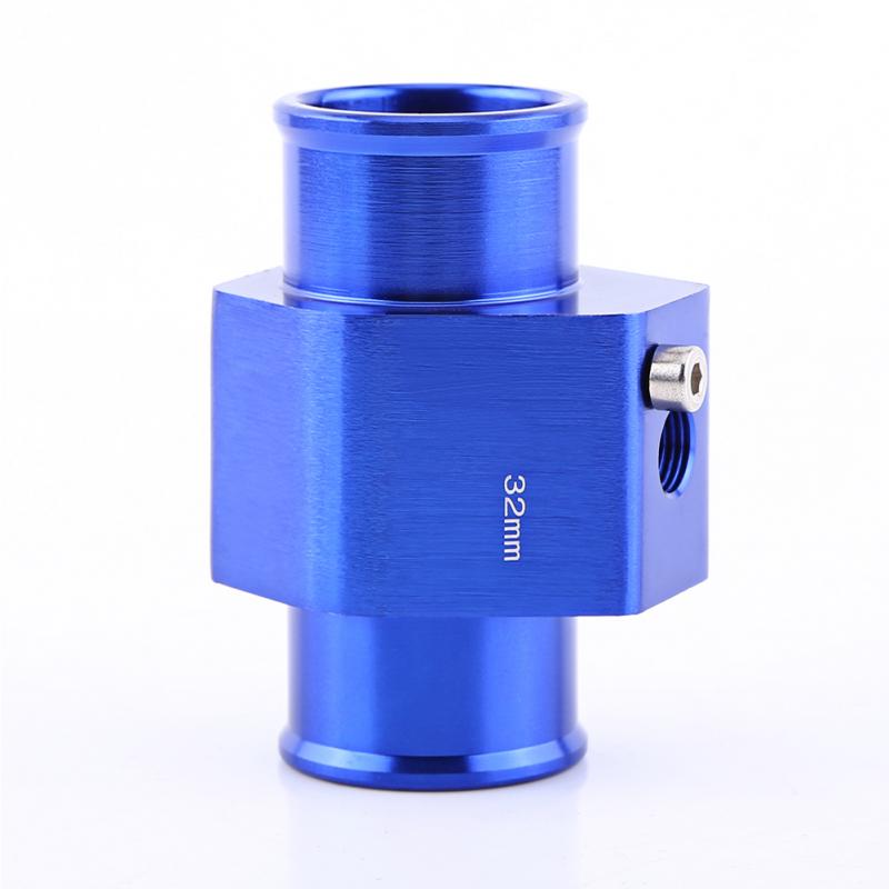 Blauw Auto Water Temperatuur Sensor Adapter Water Temp Joint Pipe Guage Meter Aluminium met Klemmen 26/28/ 30/32/34/38/40mm