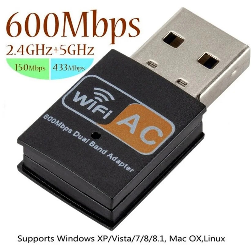MnnWuu Wireless USB WiFi Adapter 600Mbps wi fi Dongle PC Network Card Dual Band wifi 5 Ghz Adapter Lan USB Ethernet Receiver