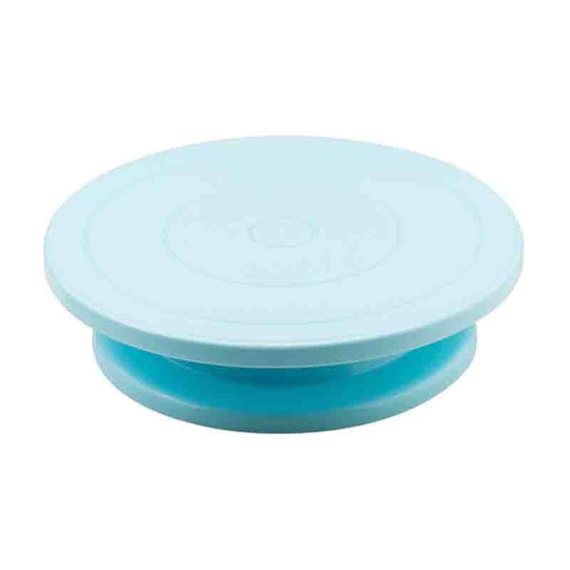 Cake Decorating Tools Convenient Rotating Cake Stand Cake Turntable Plastic Spatula Scrapers For Bakery Dessert Shop: Blue