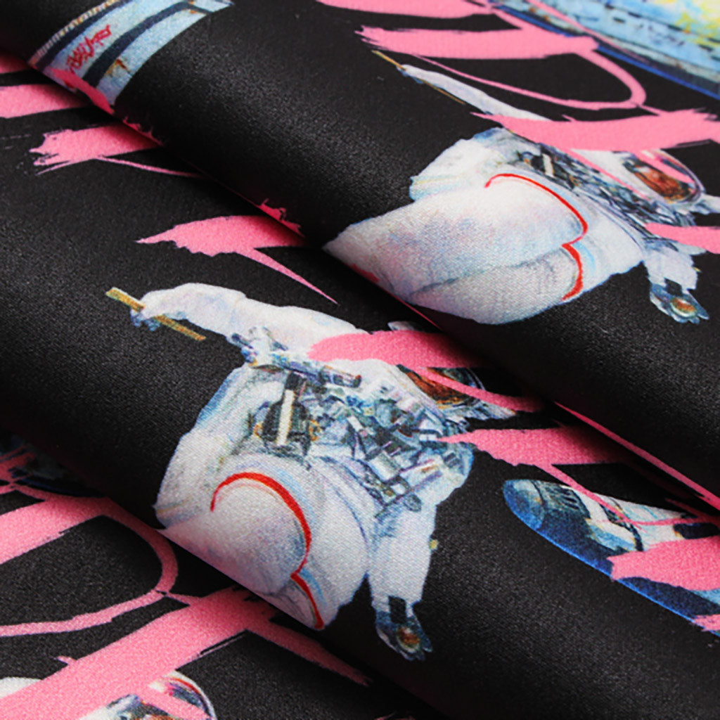 Men Summer Lapel spaceman Print Short Sleeve Hawaiian Shirt Top Blouse2019 latest popular summer men's shirt