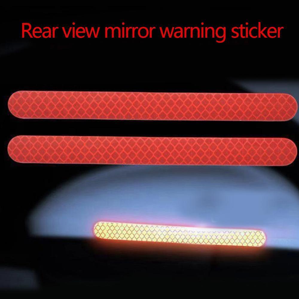 6Pcs Reflectante Auto Stickers Reflector Achteruitkijkspiegel Buitenkant Tape Strip Reflecterende Reflex Auto Tape Accessoires Reflecti D9B1