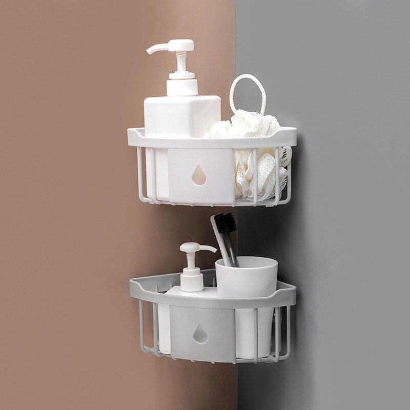 Douche Hoekplank Badkamer Shampoo Opslag Rack Organizer Waterdichte Muur Rack Holder Keuken Opbergrek Gratis Ponsen