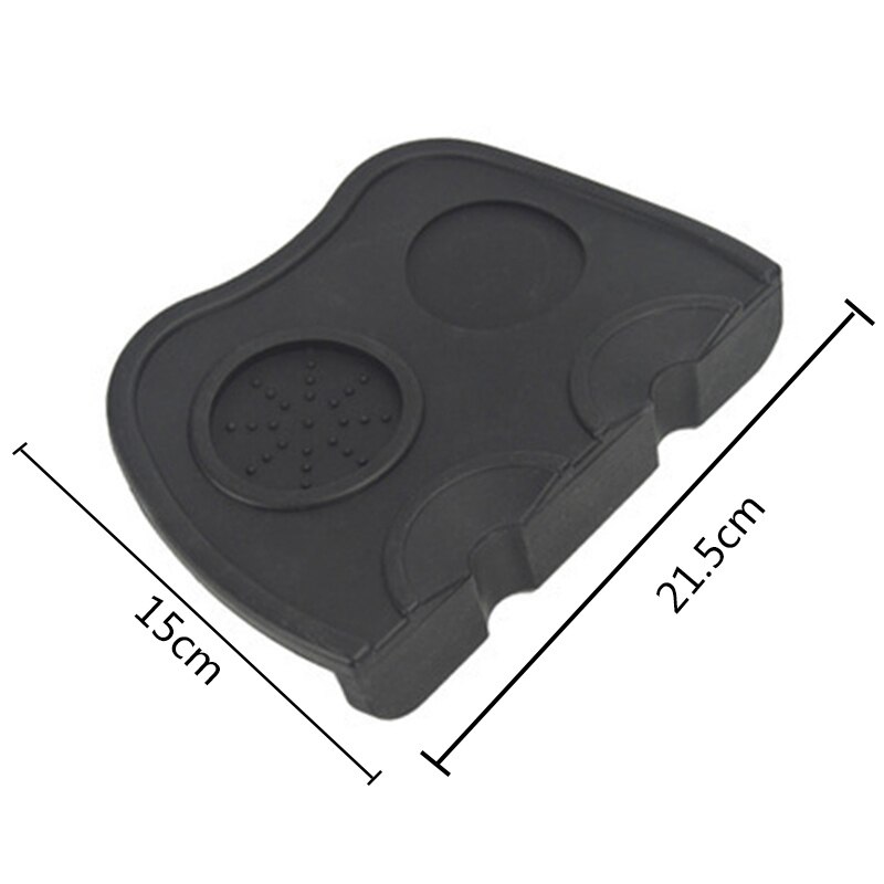 Barista koffie antislipmat espresso latte art pen tamper houder pad koffiezetapparaten tampers koffiemaling zachte siliconen mat #6: Dubbele l zwart