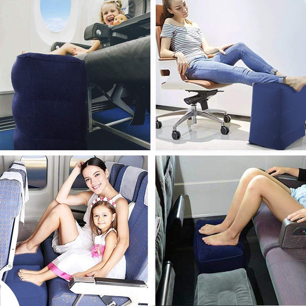 Gonfiabile Seggiolino auto Poggiapiedi Ponteggi Viaggi Resto Del Piede Regolabile in Altezza Poggiapiedi per Adulti e per Bambini Aereo Poggiapiedi