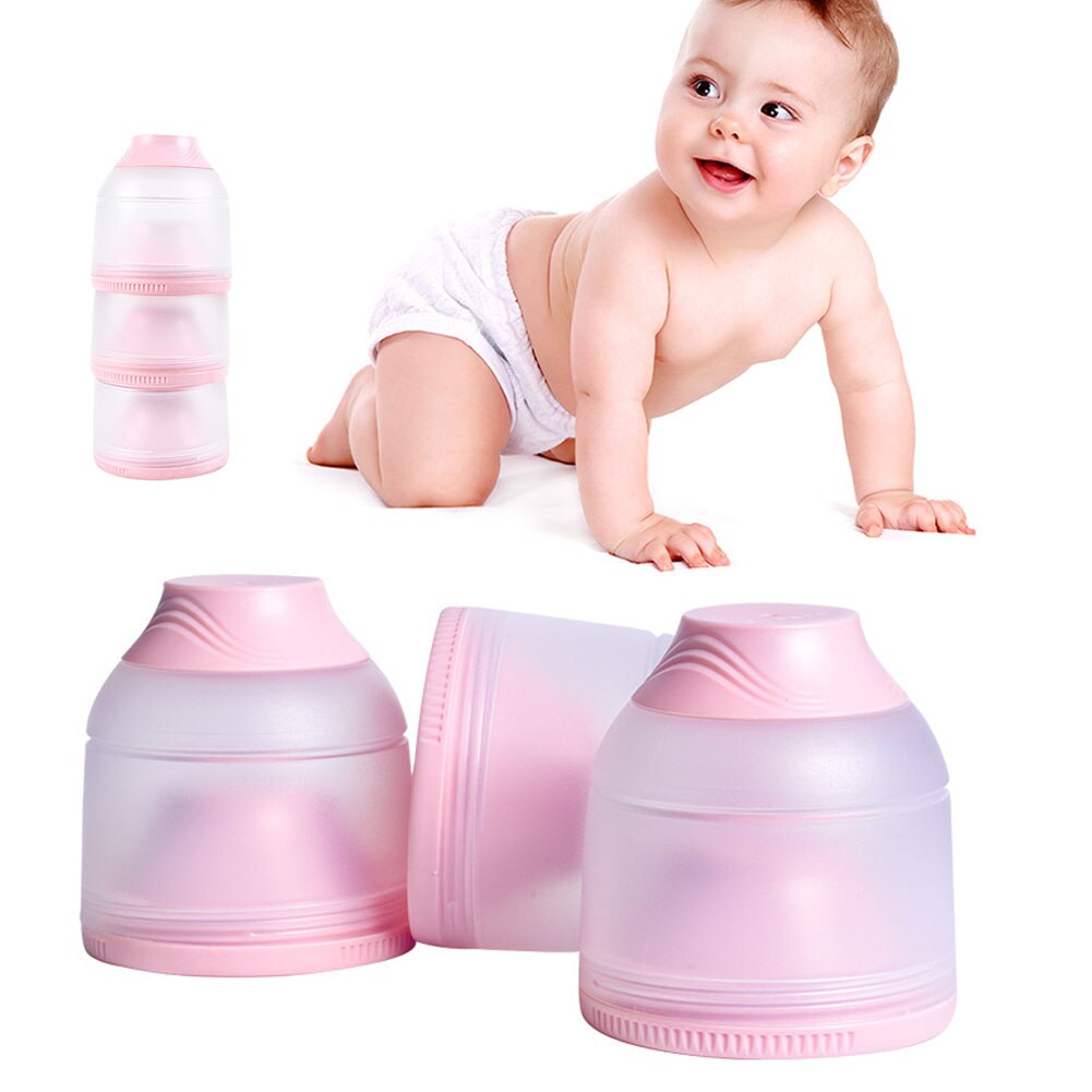 Infant Formula Dispenser Portable Toddle Sealing Toddler Snack Food Container Baby Feeding 3 Grids Milk Powder Box Storage