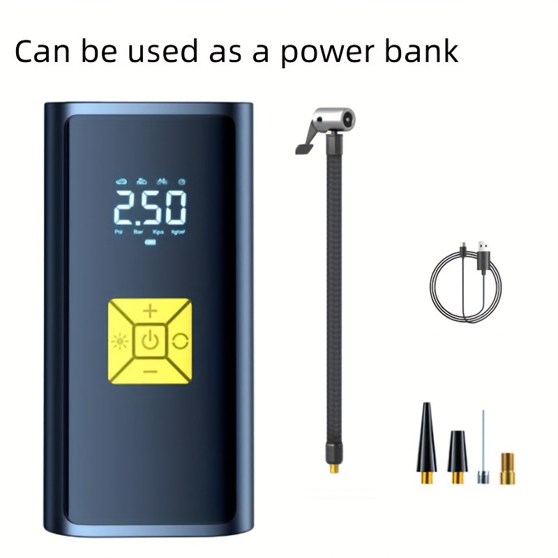 Wireless car air compressor electric tire inflation pump suitable for motorcycle, bicycle, boat, car tire ball: Red