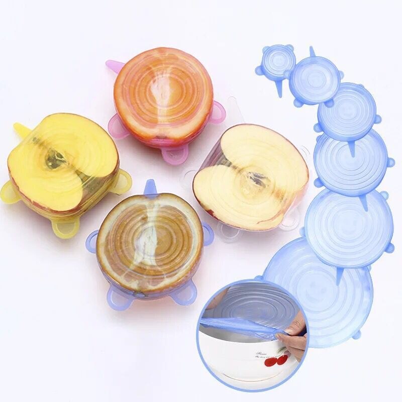 6/12Pcs Siliconen Plastic Cap Universele Kom Cover Silicone Cover Koken Voedsel Verse Kom Cover Hoge Temperatuur