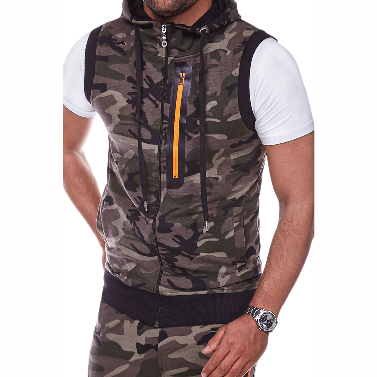 Mouwloze herenhoodies Mode Casual sweatshirt met rits en capuchon Heren bodybuilding tanktop sportief shirt vest vest gym