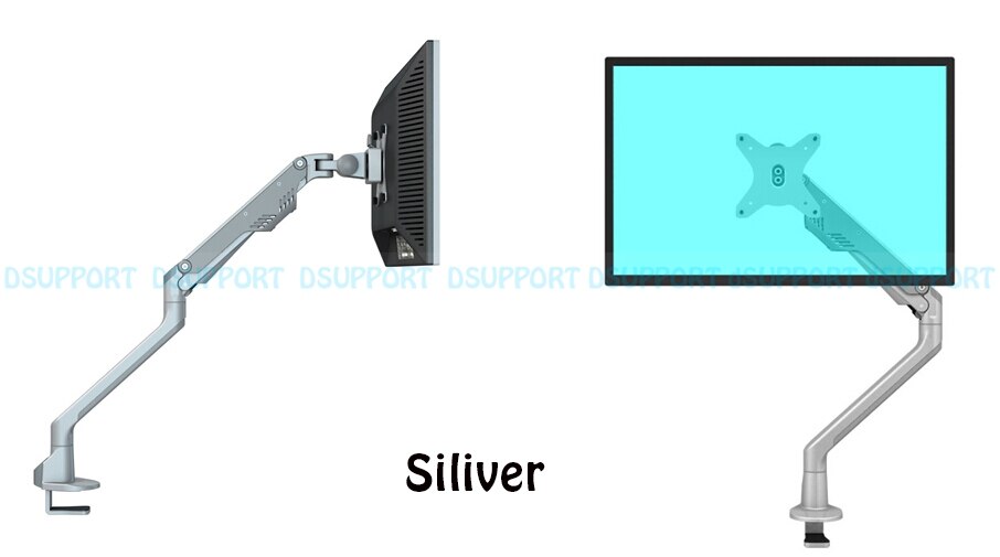 Aluminum 360 Gradi Olio Gas Primavera 17 "-30" Monitor Braccio del Monitor Facile e Rapida Installazione Del Supporto Del Supporto carico 2-9kgs: SILIVER