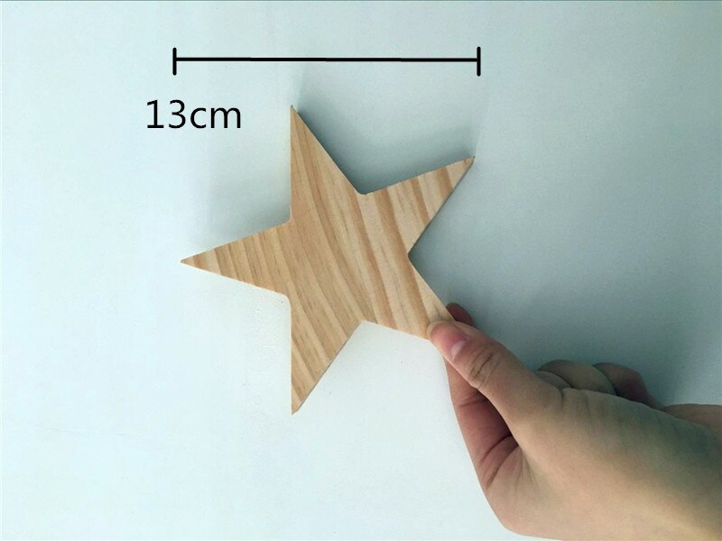 Nordic INS Wooden Star Moon Newborn Baby Kids Tent BedRoom Decor Accessory Wall Hanging Photography Props With 3M Stickers