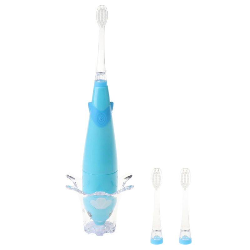 Kids Sonic Toothbrush Electric Brush Waterproof Musical Dolphin Shape LED