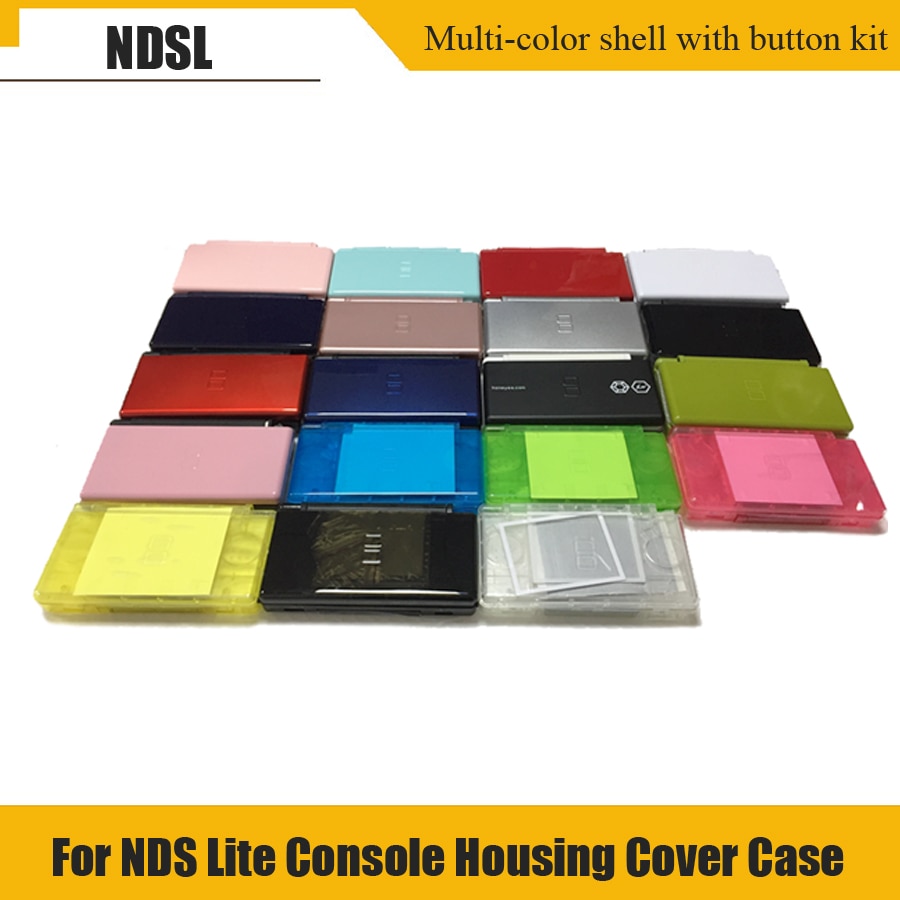 Multiple Colour Game Case Shell for Nintend DS Lite Replacement Clear Crystal Full Housing Box Cover For N DSL