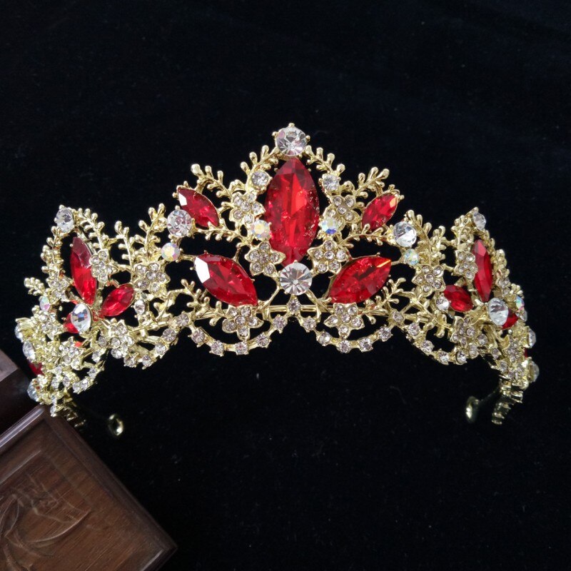 Baroque luxe argent plaqué cristal AB couronne de mariée diadèmes strass diadème diadème pour mariée bandeaux accessoires de cheveux de mariage: HG177